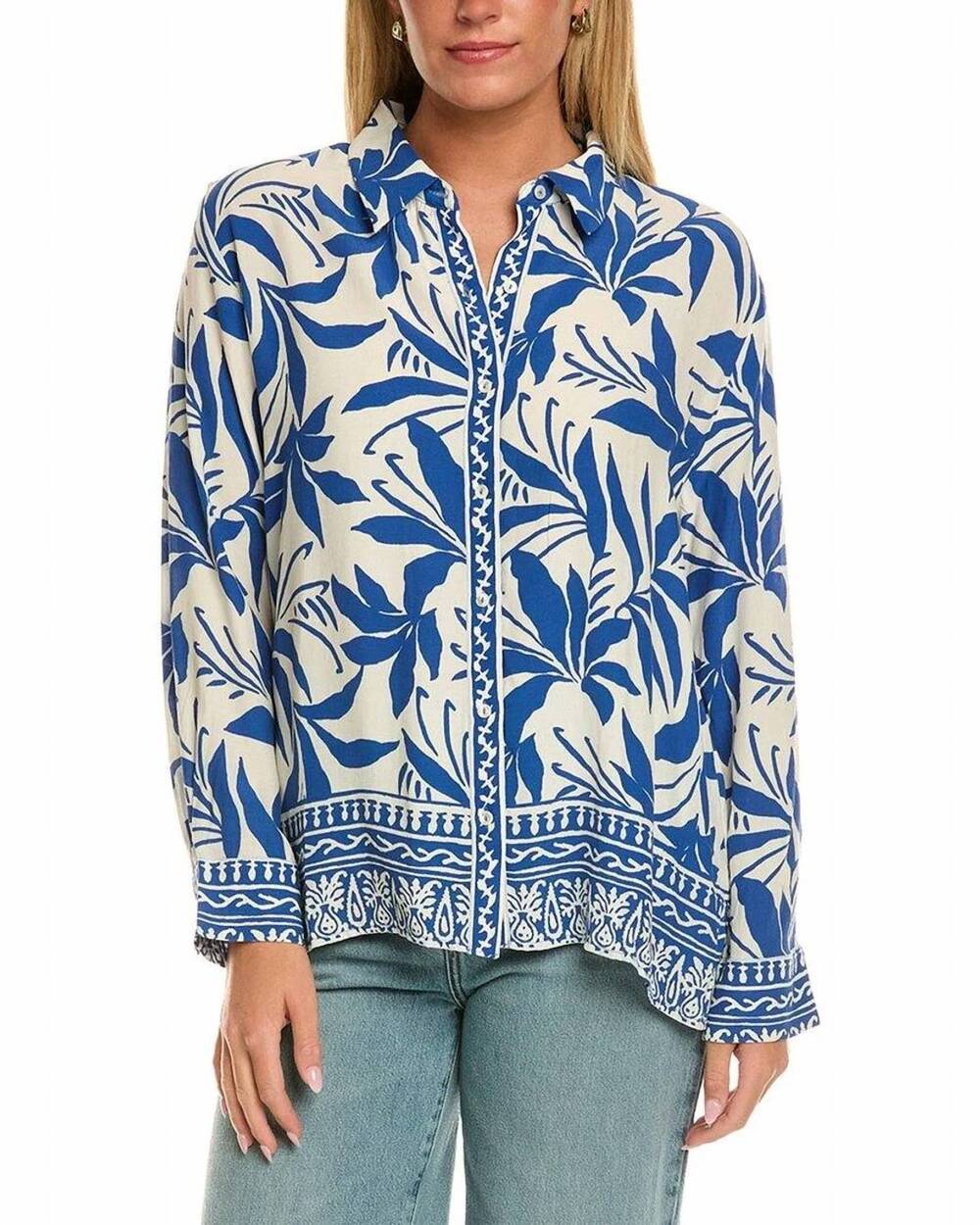 NEW VELVET BY GRAHAM & SPENCER sienna blouse in cobalt